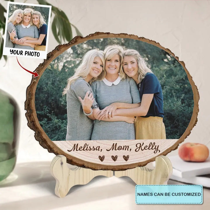 Mother And Her Kids - Personalized Custom 1 Layer Wooden Sign - Mother's Day Gift For Mom, Family Members