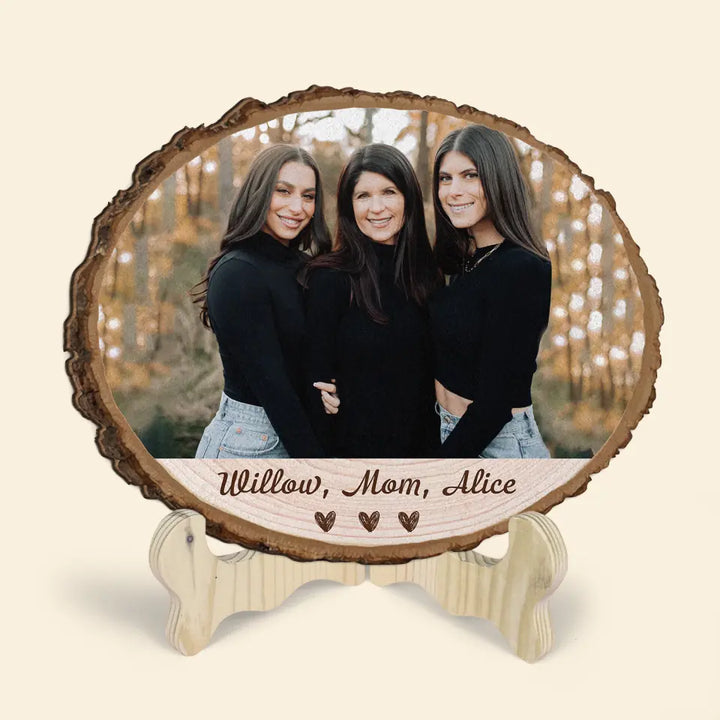 Mother And Her Kids - Personalized Custom 1 Layer Wooden Sign - Mother's Day Gift For Mom, Family Members