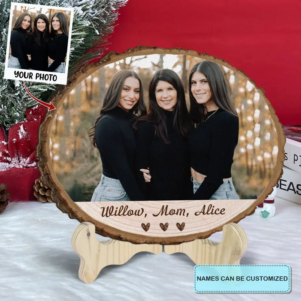 Mother And Her Kids - Personalized Custom 1 Layer Wooden Sign - Mother's Day Gift For Mom, Family Members