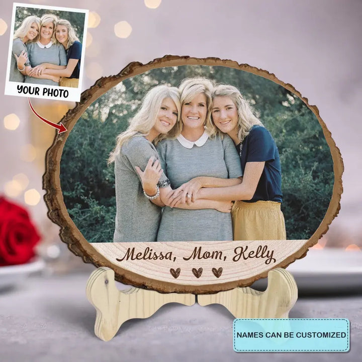 Mother And Her Kids - Personalized Custom 1 Layer Wooden Sign - Mother's Day Gift For Mom, Family Members