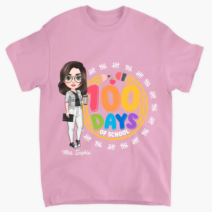 100th Day Of School - Personalized Custom T-shirt - Teacher's Day, Appreciation Gift For Teacher