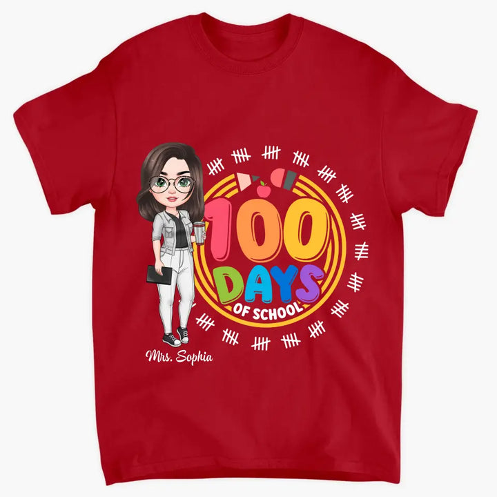 100th Day Of School - Personalized Custom T-shirt - Teacher's Day, Appreciation Gift For Teacher