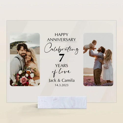 Happy Anniversary - Personalized Custom Acrylic Plaque - Valentine's Day, Anniversary Gift For Couple, Husband, Wife, Boyfriend, Girlfriend
