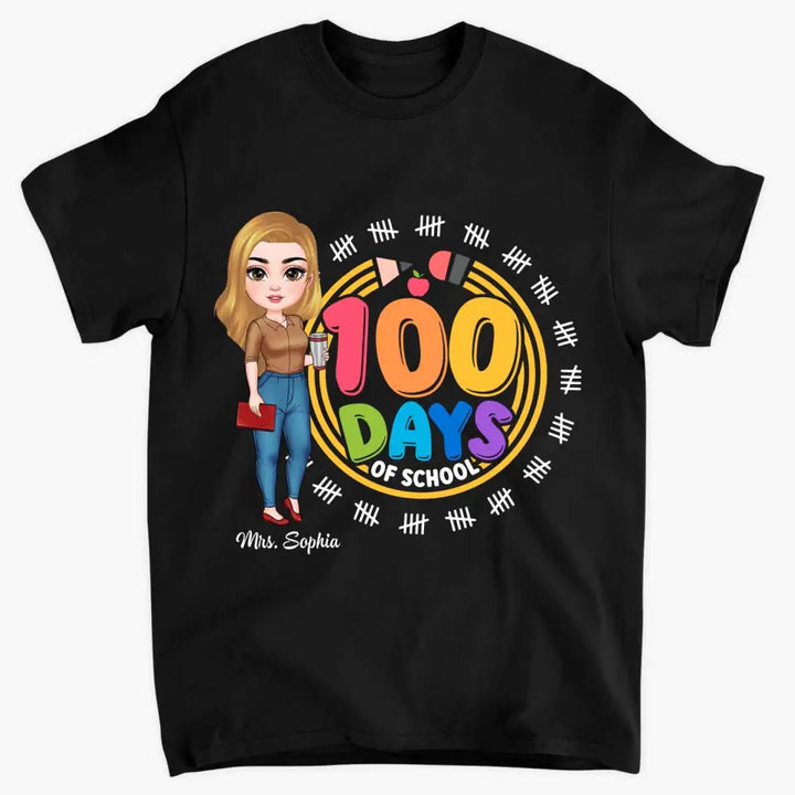 100th Day Of School - Personalized Custom T-shirt - Teacher's Day, Appreciation Gift For Teacher