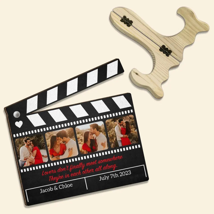 Lovers Don't Finally Meet Somewhere - Personalized Custom 1 Layer Wooden Sign - Valentine's Day Gift For Couple, Wife, Husband, Boyfriends, Girlfriends