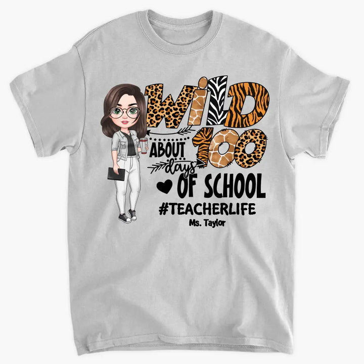Wild About 100 Days Of School - Personalized Custom T-shirt - Teacher's Day, Appreciation Gift For Teacher
