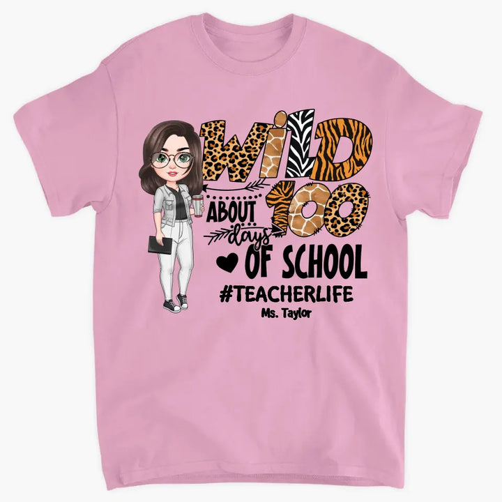 Wild About 100 Days Of School - Personalized Custom T-shirt - Teacher's Day, Appreciation Gift For Teacher