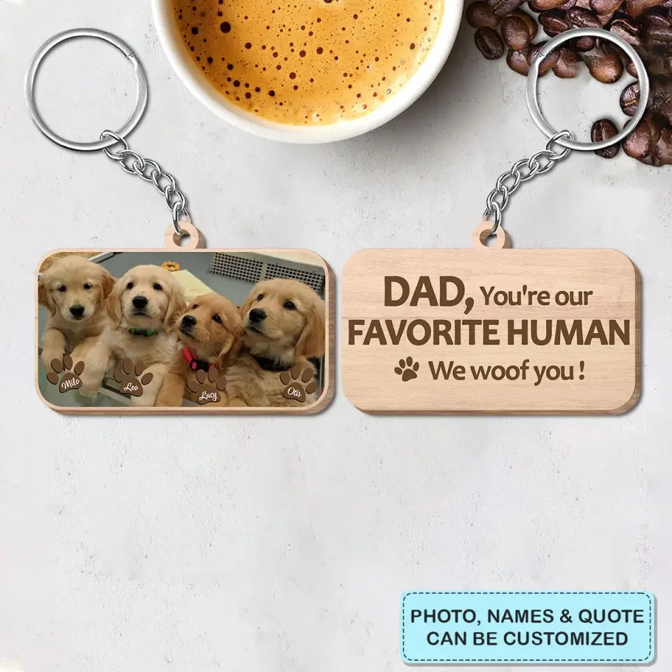 To My Favorite Person - Personalized Custom Wooden Keychain - Gift For Dog Mom, Dog Dad, Dog Lover, Dog Owner