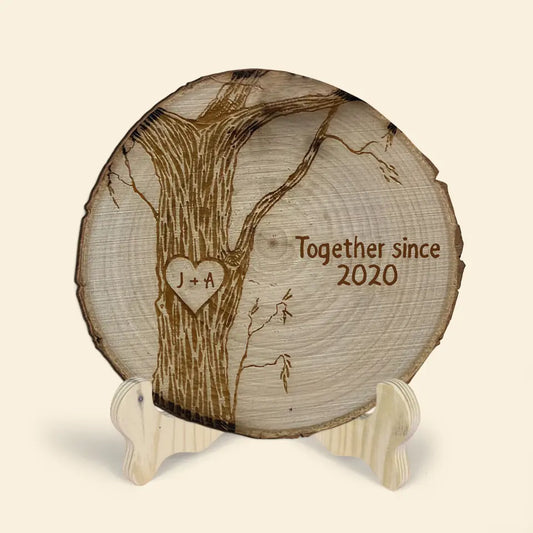A Couple Since - Personalized Custom 1 Layer Wooden Sign - Valentine's Day Gift For Couple, Wife, Husband, Boyfriends, Girlfriends