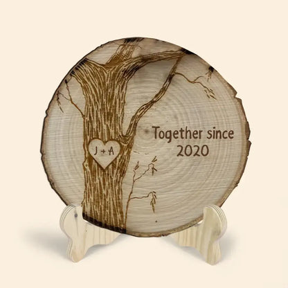 A Couple Since - Personalized Custom 1 Layer Wooden Sign - Valentine's Day Gift For Couple, Wife, Husband, Boyfriends, Girlfriends
