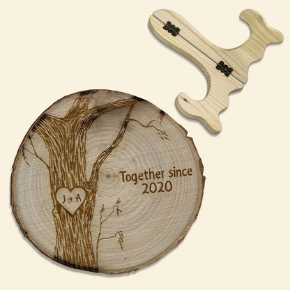 A Couple Since - Personalized Custom 1 Layer Wooden Sign - Valentine's Day Gift For Couple, Wife, Husband, Boyfriends, Girlfriends