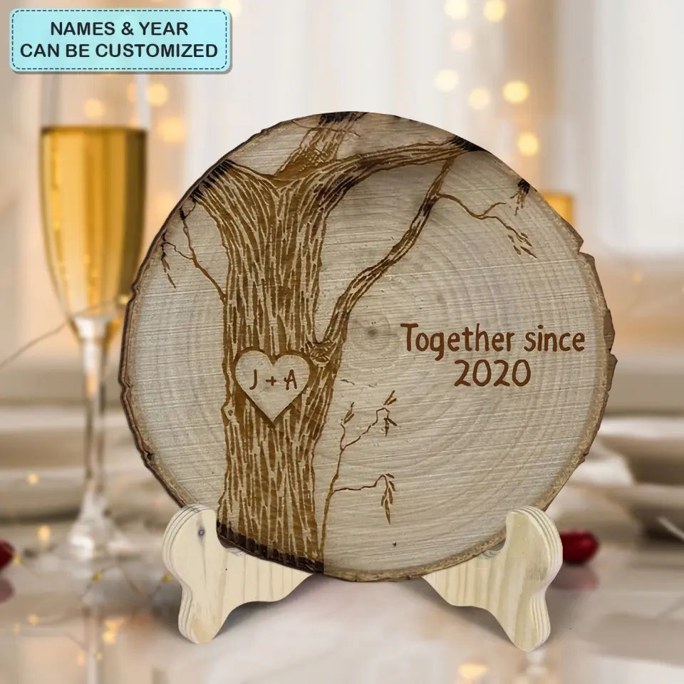 A Couple Since - Personalized Custom 1 Layer Wooden Sign - Valentine's Day Gift For Couple, Wife, Husband, Boyfriends, Girlfriends