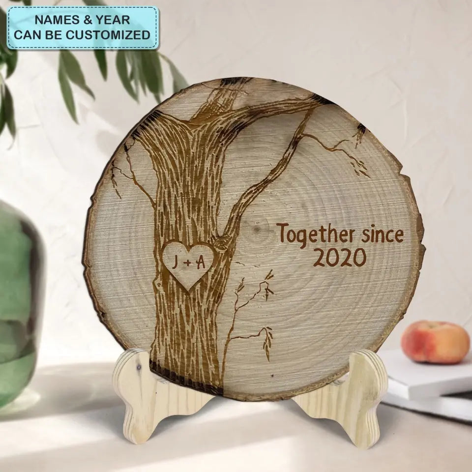A Couple Since - Personalized Custom 1 Layer Wooden Sign - Valentine's Day Gift For Couple, Wife, Husband, Boyfriends, Girlfriends