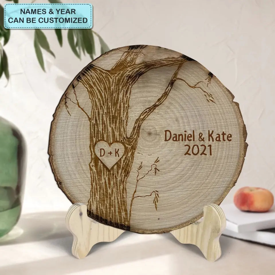 A Couple Since - Personalized Custom 1 Layer Wooden Sign - Valentine's Day Gift For Couple, Wife, Husband, Boyfriends, Girlfriends