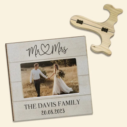 Mr. & Mrs. - Personalized Custom 1 Layer Wooden Sign - Valentine's Day, Anniversary Gift For Couple, Wife, Husband, Boyfriends, Girlfriends