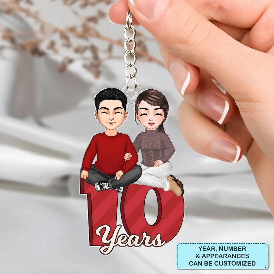 Together Since - Personalized Custom Acrylic Keychain - Valentine's Day, Anniversary Gift For Couple, Wife, Husband, Boyfriend, Girlfriend CLA0PD015