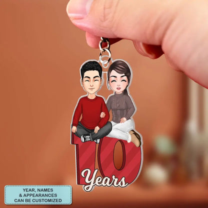 Together Since - Personalized Custom Acrylic Keychain - Valentine's Day, Anniversary Gift For Couple, Wife, Husband, Boyfriend, Girlfriend CLA0PD015