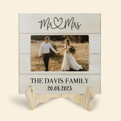 Mr. & Mrs. - Personalized Custom 1 Layer Wooden Sign - Valentine's Day, Anniversary Gift For Couple, Wife, Husband, Boyfriends, Girlfriends