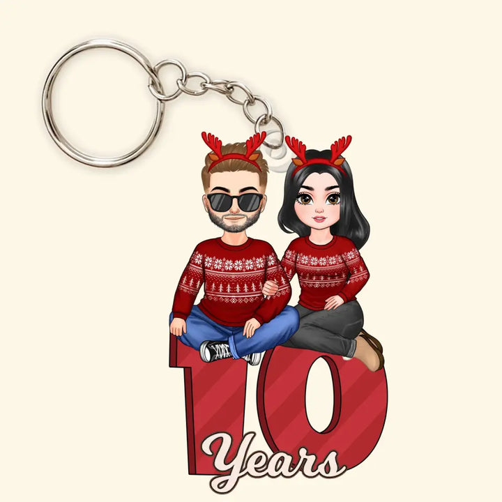 Together Since - Personalized Custom Acrylic Keychain - Valentine's Day, Anniversary Gift For Couple, Wife, Husband, Boyfriend, Girlfriend CLA0PD015