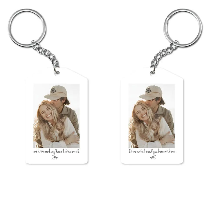 Drive Safe I Love You - Personalized Custom Acrylic Keychain - Valentine's Day, Anniversary Gift For Couple, Wife, Husband, Boyfriend, Girlfriend