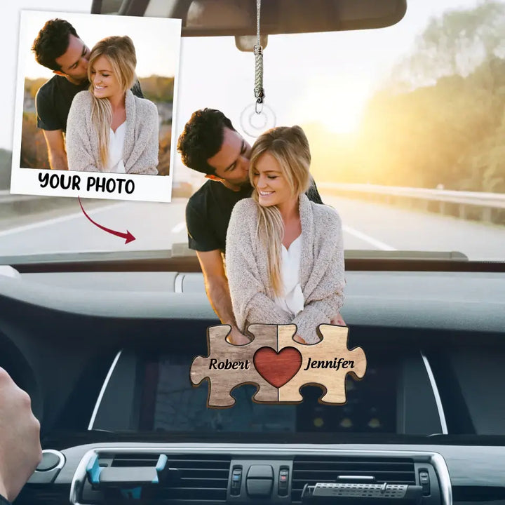 You Are My Missing Piece - Personalized Custom Car Hanging Ornament - Valentine's Day, Anniversary Gift For Couple, Husband, Wife AGCPD069