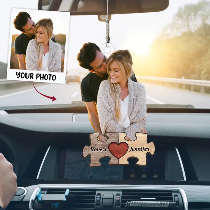 You Are My Missing Piece - Personalized Custom Car Hanging Ornament - Valentine's Day, Anniversary Gift For Couple, Husband, Wife AGCPD069