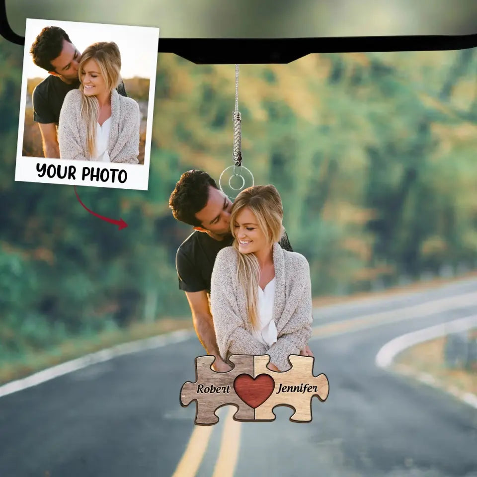 You Are My Missing Piece - Personalized Custom Car Hanging Ornament - Valentine's Day, Anniversary Gift For Couple, Husband, Wife AGCPD069