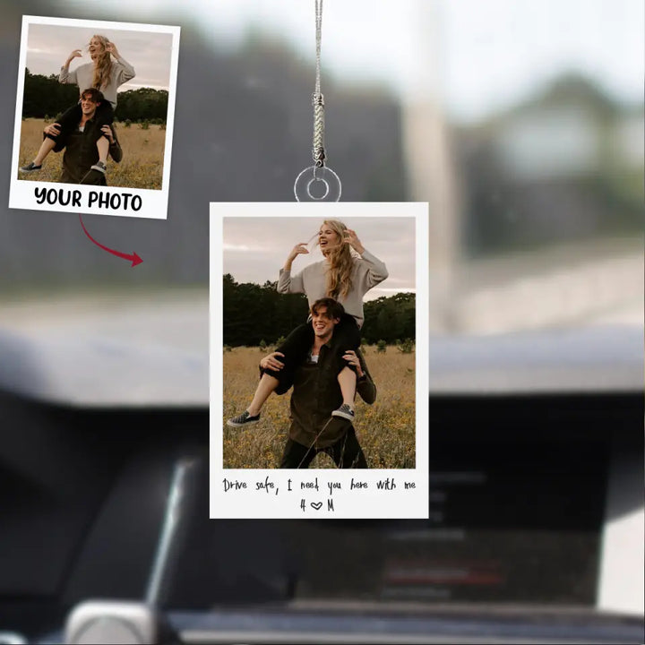 Drive Safe I Love You - Personalized Custom Car Hanging Ornament - Valentine's Day, Anniversary Gift For Couple, Husband, Wife, Girlfriend, Boyfriend