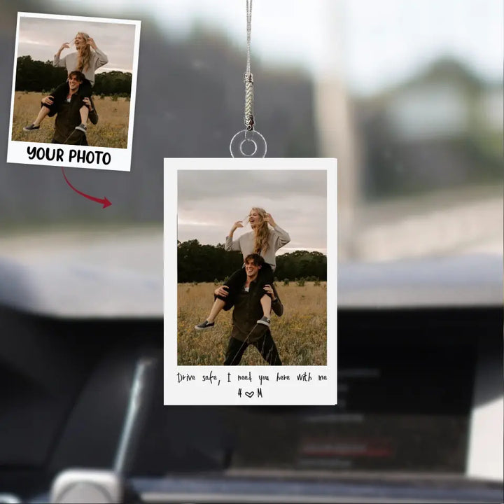 Drive Safe I Love You - Personalized Custom Car Hanging Ornament - Valentine's Day, Anniversary Gift For Couple, Husband, Wife, Girlfriend, Boyfriend