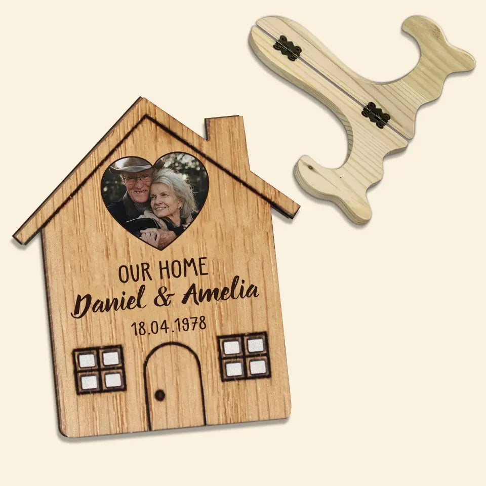 Our First Home - Personalized Custom 1 Layer Wooden Sign - Valentine's Day, Anniversary Gift For Couple, Wife, Husband, Boyfriend, Girlfriend