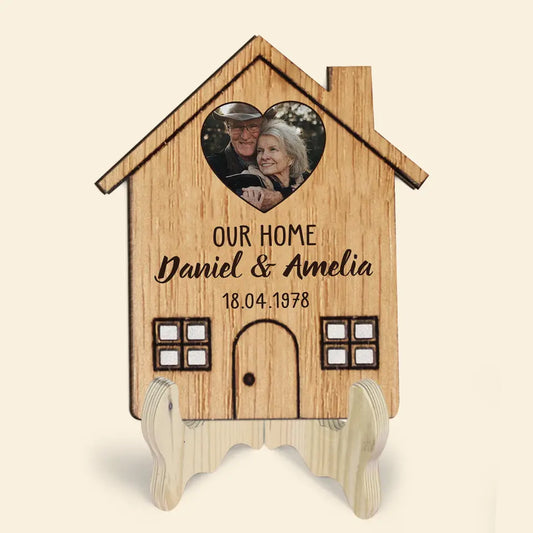 Our First Home - Personalized Custom 1 Layer Wooden Sign - Valentine's Day, Anniversary Gift For Couple, Wife, Husband, Boyfriend, Girlfriend