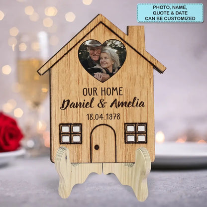 Our First Home - Personalized Custom 1 Layer Wooden Sign - Valentine's Day, Anniversary Gift For Couple, Wife, Husband, Boyfriend, Girlfriend