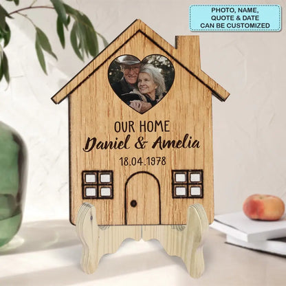 Our First Home - Personalized Custom 1 Layer Wooden Sign - Valentine's Day, Anniversary Gift For Couple, Wife, Husband, Boyfriend, Girlfriend