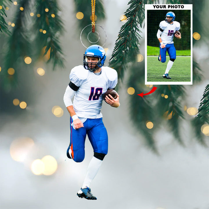 Running Running - Personalized Photo Mica Ornament - Christmas Gift For Sport Lover