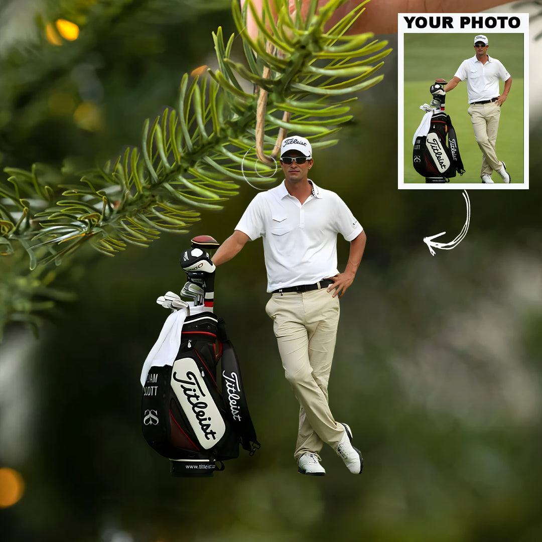 Professional Player Pose - Personalized Photo Mica Ornament - Christmas Gift For Sport Lovers, Golf Lovers
