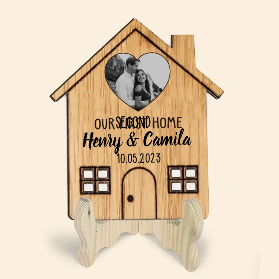 Our First Home - Personalized Custom 1 Layer Wooden Sign - Valentine's Day, Anniversary Gift For Couple, Wife, Husband, Boyfriend, Girlfriend