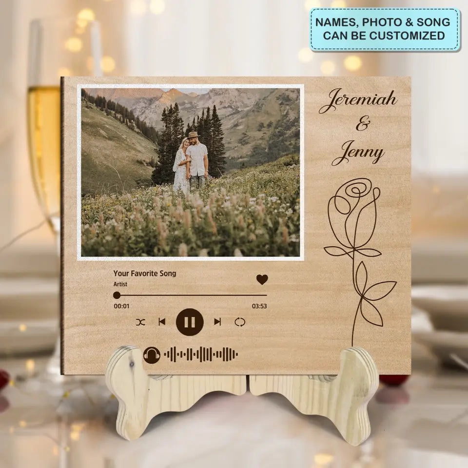 Love Song Music Player - Personalized Custom 1 Layer Wooden Sign - Valentine's Day, Anniversary Gift For Couple, Wife, Husband, Boyfriend, Girlfriend