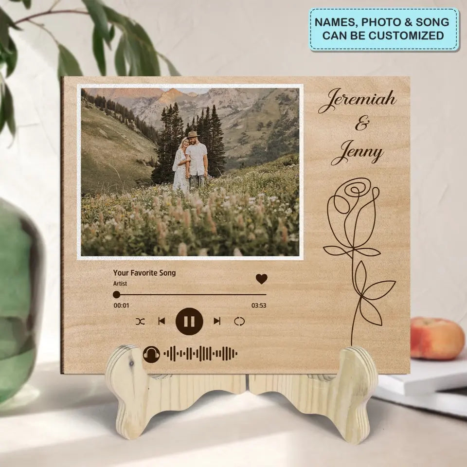 Love Song Music Player - Personalized Custom 1 Layer Wooden Sign - Valentine's Day, Anniversary Gift For Couple, Wife, Husband, Boyfriend, Girlfriend