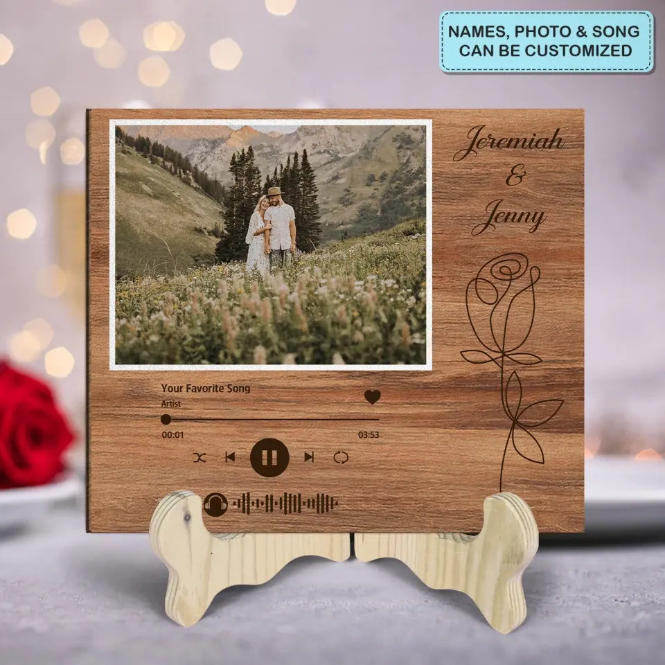 Love Song Music Player - Personalized Custom 1 Layer Wooden Sign - Valentine's Day, Anniversary Gift For Couple, Wife, Husband, Boyfriend, Girlfriend