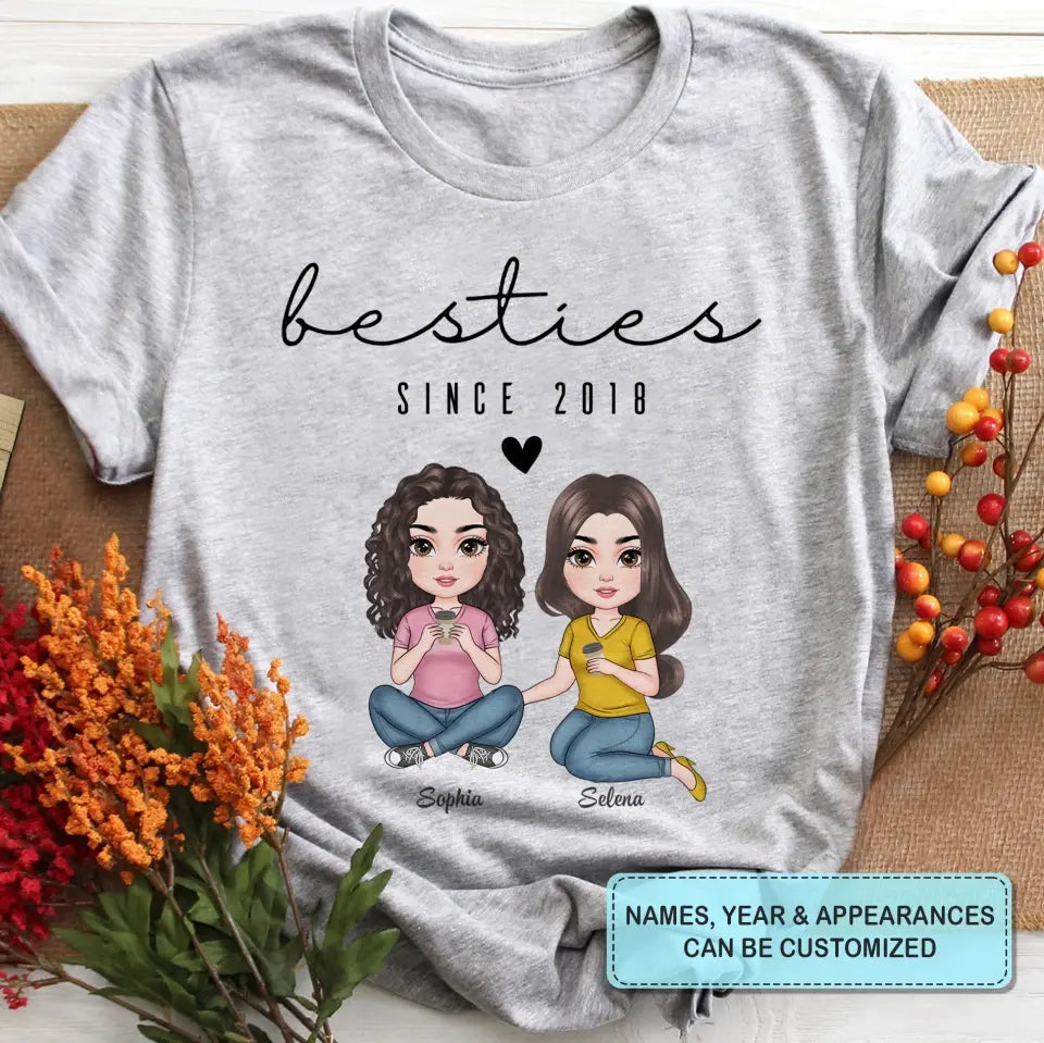 Besties Since - Personalized Custom T-shirt - Gift For Friends, Besties
