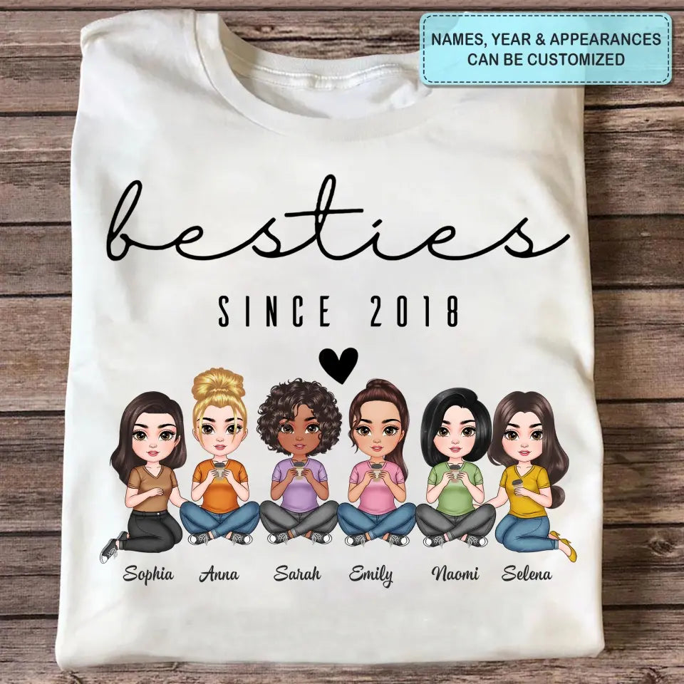 Besties Since - Personalized Custom T-shirt - Gift For Friends, Besties