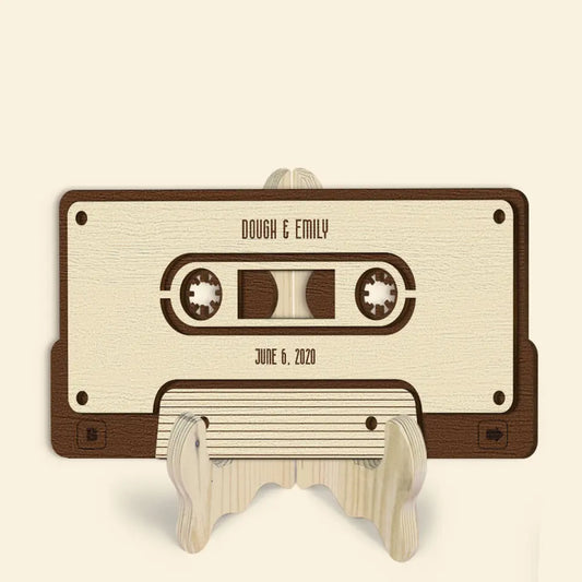 Modern Mixtape - Personalized Custom 2-Layer Wooden Sign - Valentine's Day, Anniversary Gift For Couple, Husband, Wife, Boyfriend, Girlfriend