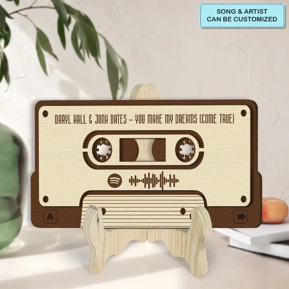 Modern Mixtape - Personalized Custom 2-Layer Wooden Sign - Valentine's Day, Anniversary Gift For Couple, Husband, Wife, Boyfriend, Girlfriend
