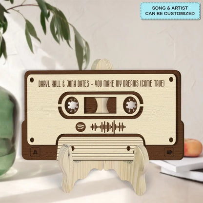 Modern Mixtape - Personalized Custom 2-Layer Wooden Sign - Valentine's Day, Anniversary Gift For Couple, Husband, Wife, Boyfriend, Girlfriend