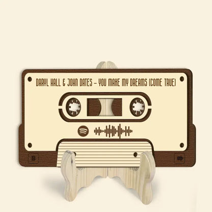 Modern Mixtape - Personalized Custom 2-Layer Wooden Sign - Valentine's Day, Anniversary Gift For Couple, Husband, Wife, Boyfriend, Girlfriend