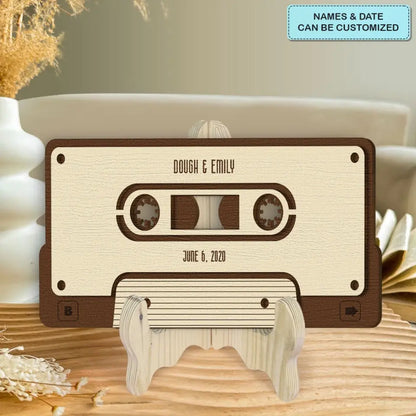 Modern Mixtape - Personalized Custom 2-Layer Wooden Sign - Valentine's Day, Anniversary Gift For Couple, Husband, Wife, Boyfriend, Girlfriend