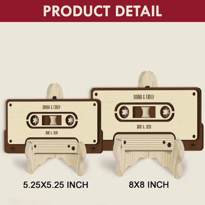 Modern Mixtape - Personalized Custom 2-Layer Wooden Sign - Valentine's Day, Anniversary Gift For Couple, Husband, Wife, Boyfriend, Girlfriend
