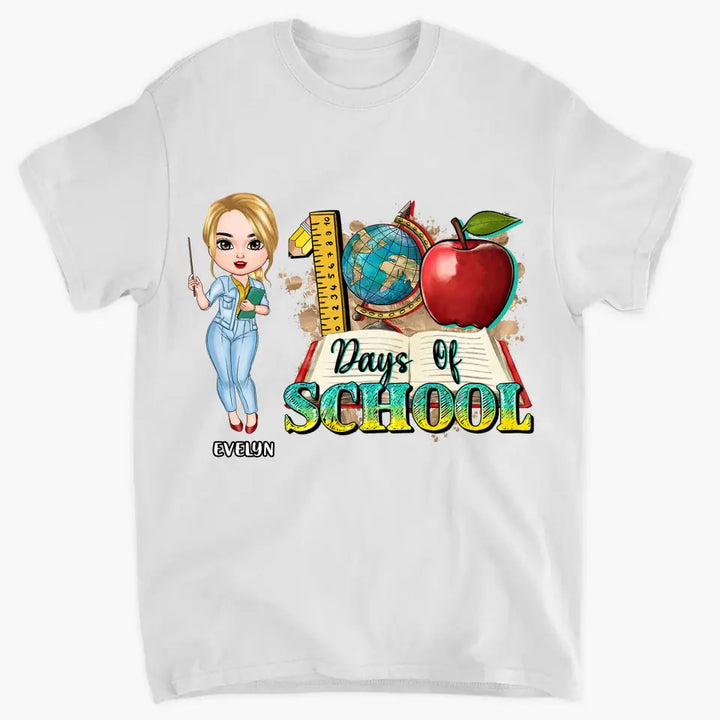 100 Days Of School - Personalized Custom T-shirt - Teacher's Day, Appreciation Gift For Teacher