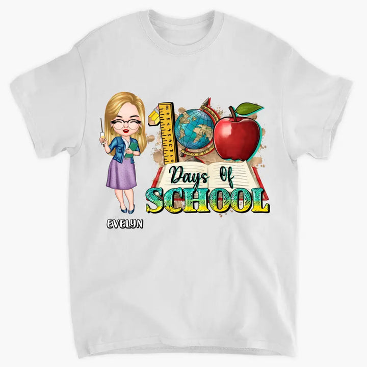 100 Days Of School - Personalized Custom T-shirt - Teacher's Day, Appreciation Gift For Teacher