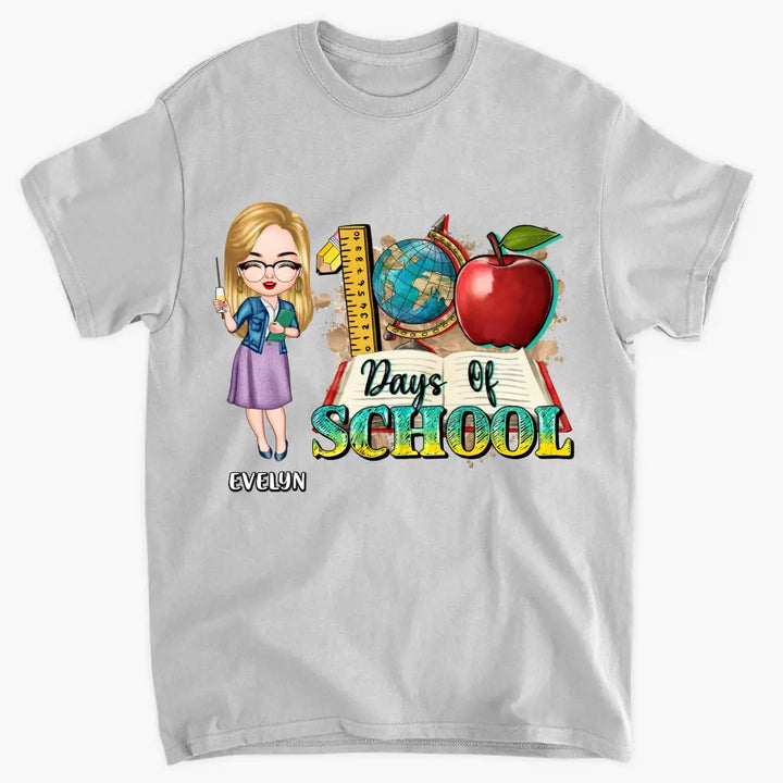 100 Days Of School - Personalized Custom T-shirt - Teacher's Day, Appreciation Gift For Teacher